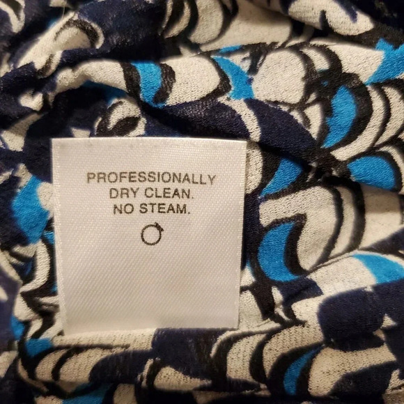 Classiques Entier Vintage Y2K Blue Black White Gathers Stretch Silk Top Blouse S - Picture 14 of 16